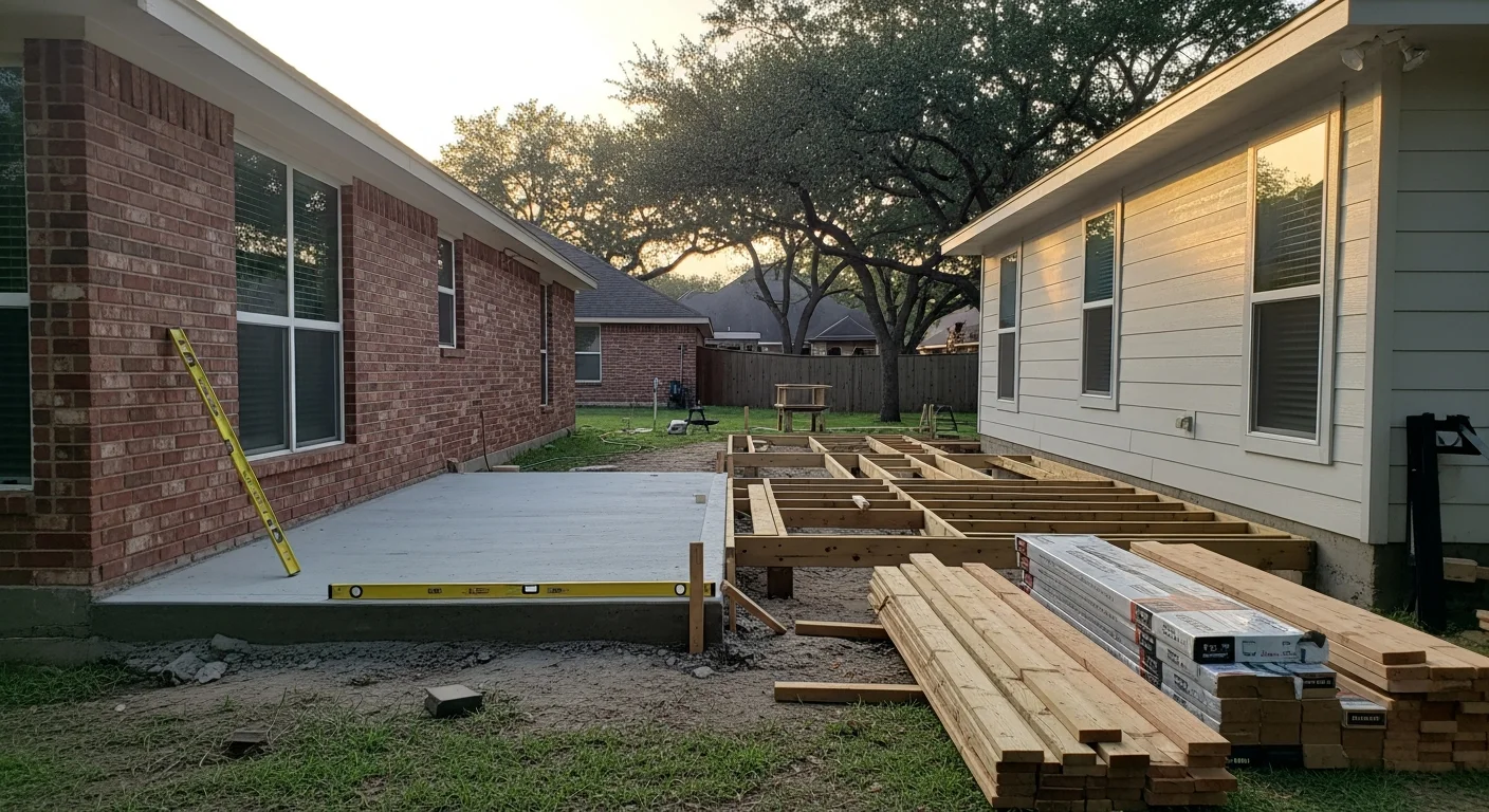 Home addition and deck construction project