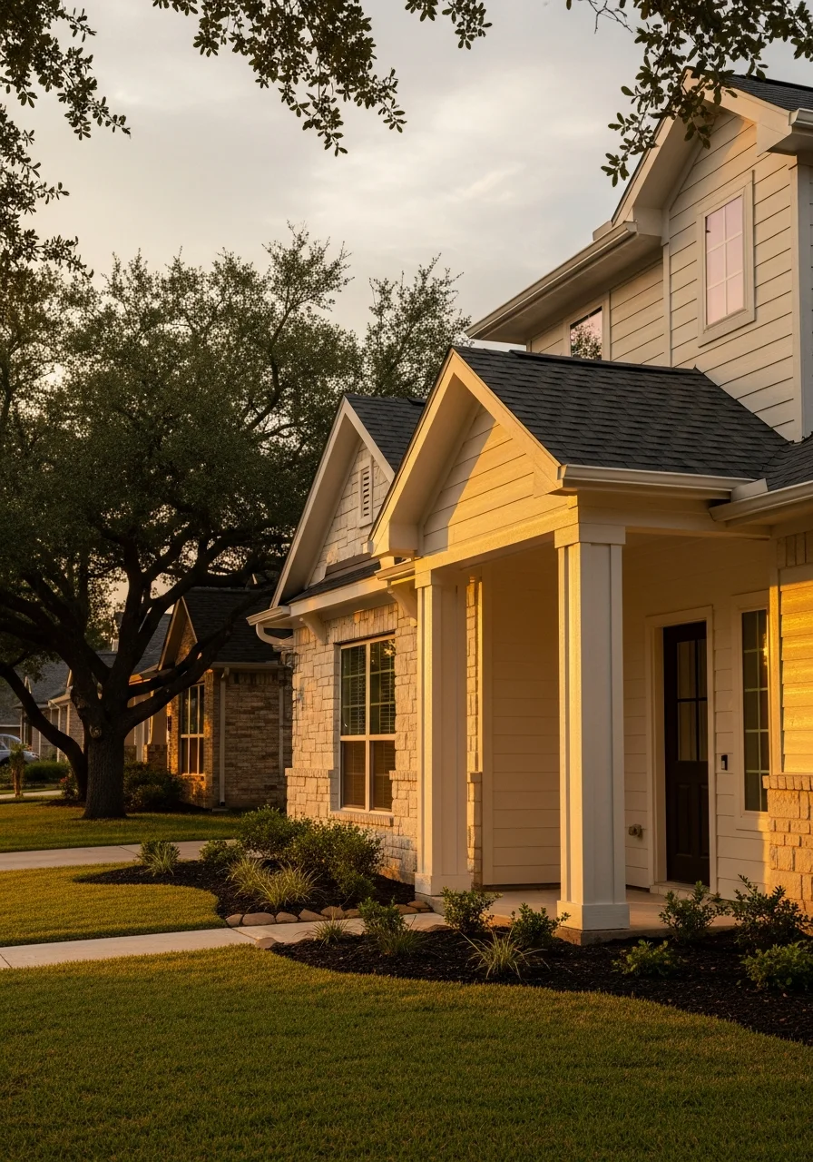 Katy homeowner at their property, showcasing the family-oriented residential setting and community standards of the area.