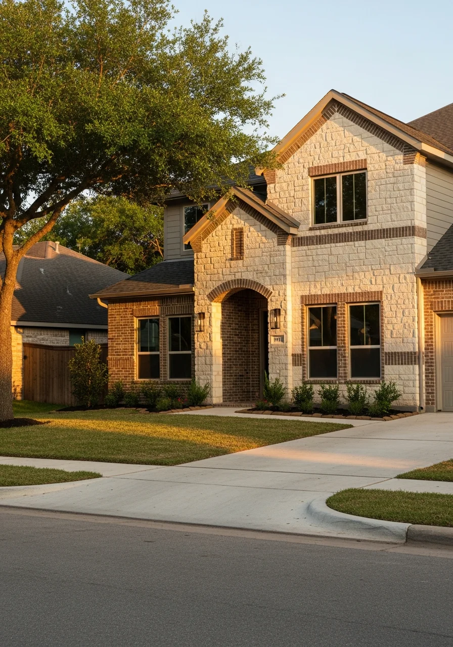 Pearland homeowner at their newer home, representing the modern residential character and family-oriented communities in the area.