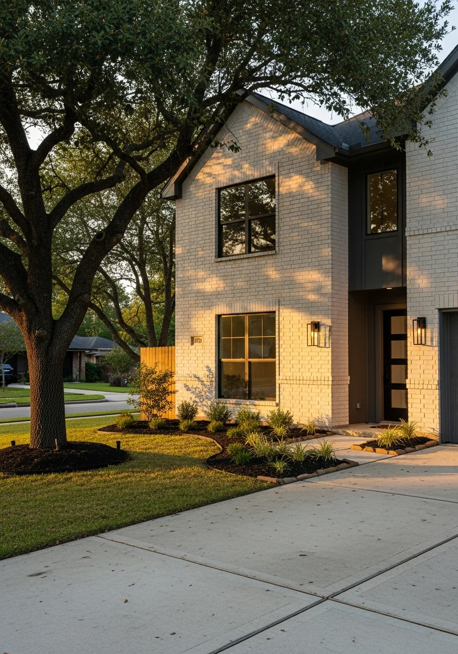 Sugarland homeowner at their modern home, representing the community-focused residential character of the planned developments.